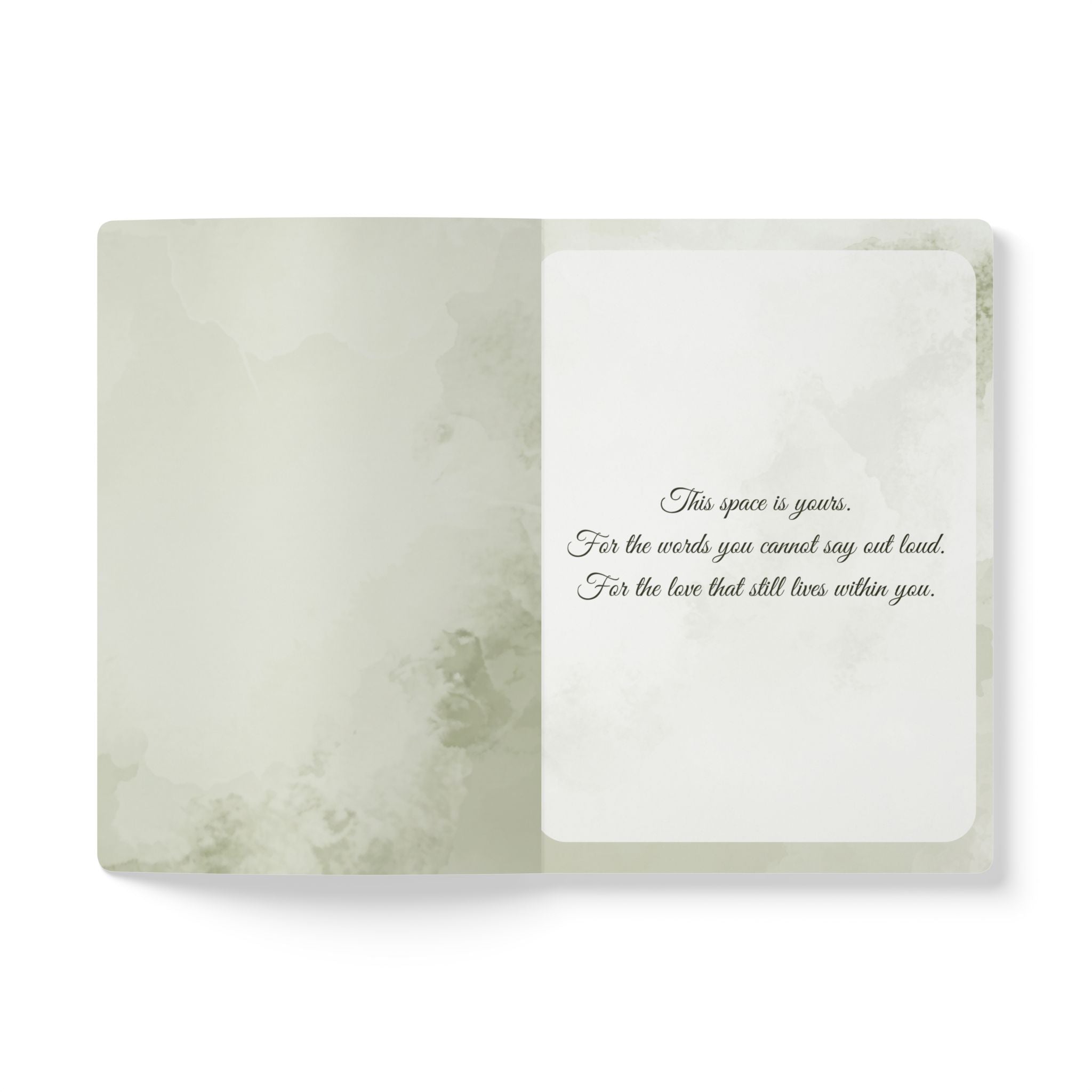 When Love Meets Grief Journal — Softcover Grief Companion Notebook — Gray Yellow Green