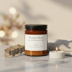 Simply Here Premium Handcrafted Soy Candle | Unscented Clean Burn | 9 oz