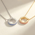 Personalized Circle of Love Family Name Necklace with Customizable Birthstones & Custom Greeting Card