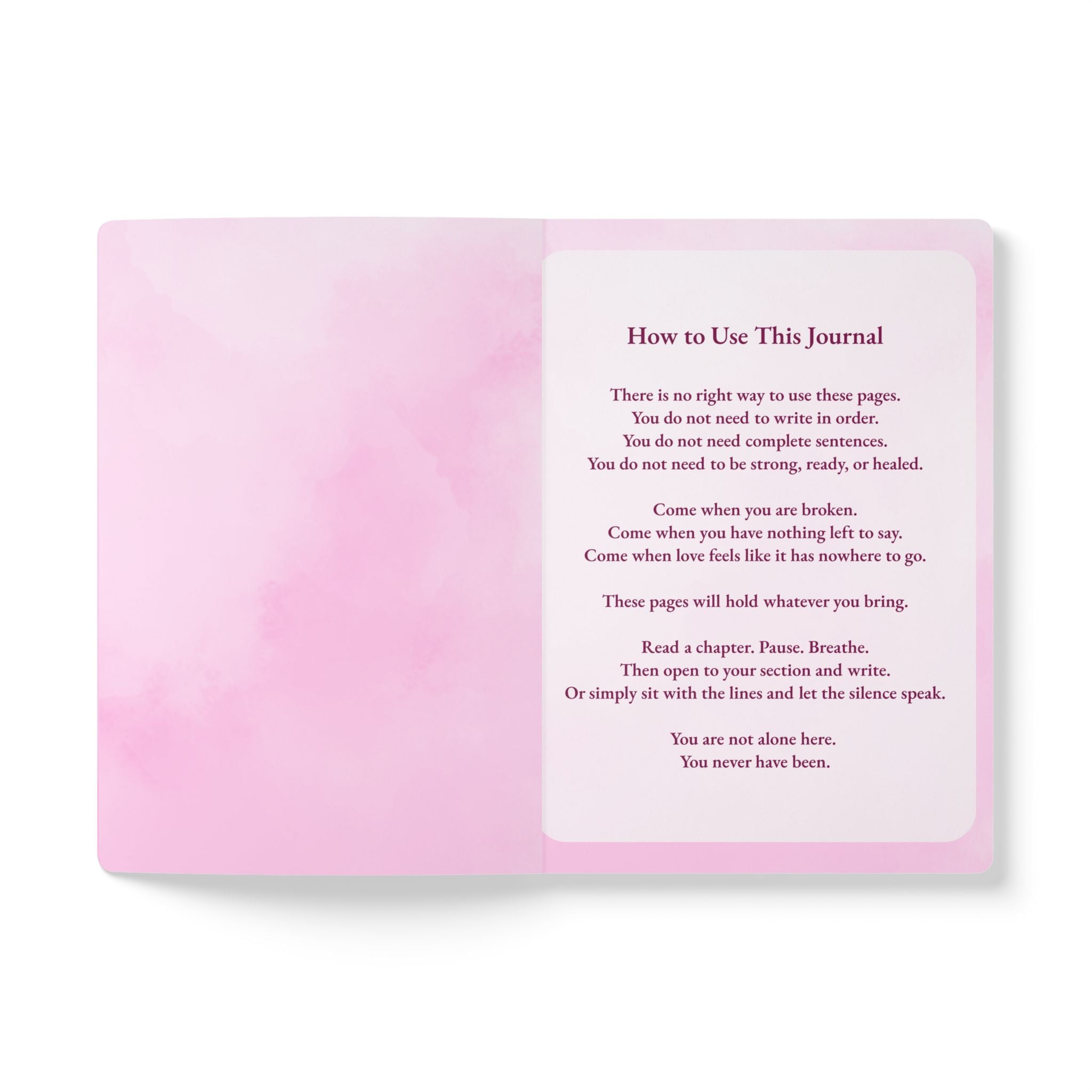 When Love Meets Grief Journal — Softcover Grief Companion Notebook — Magenta
