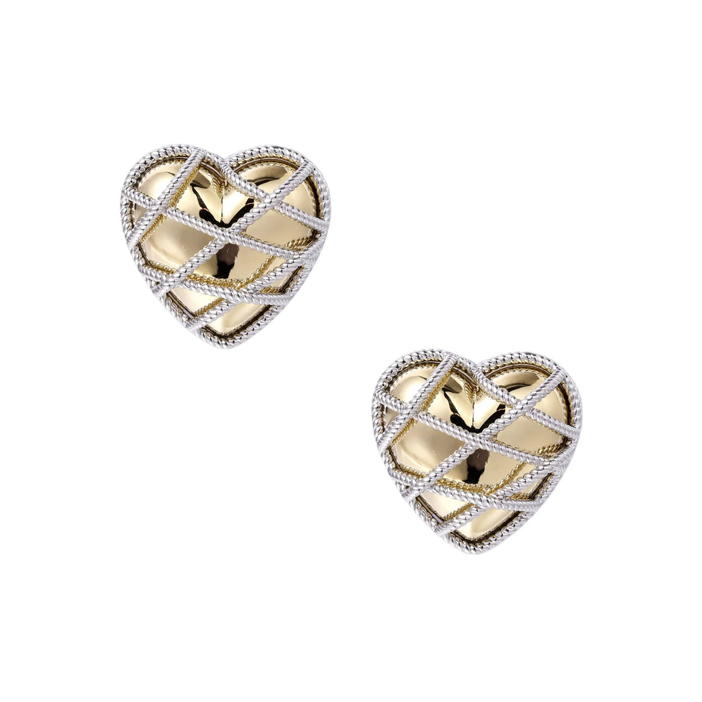 Woven Love Heart Stud by Jasmine's Light Collection
