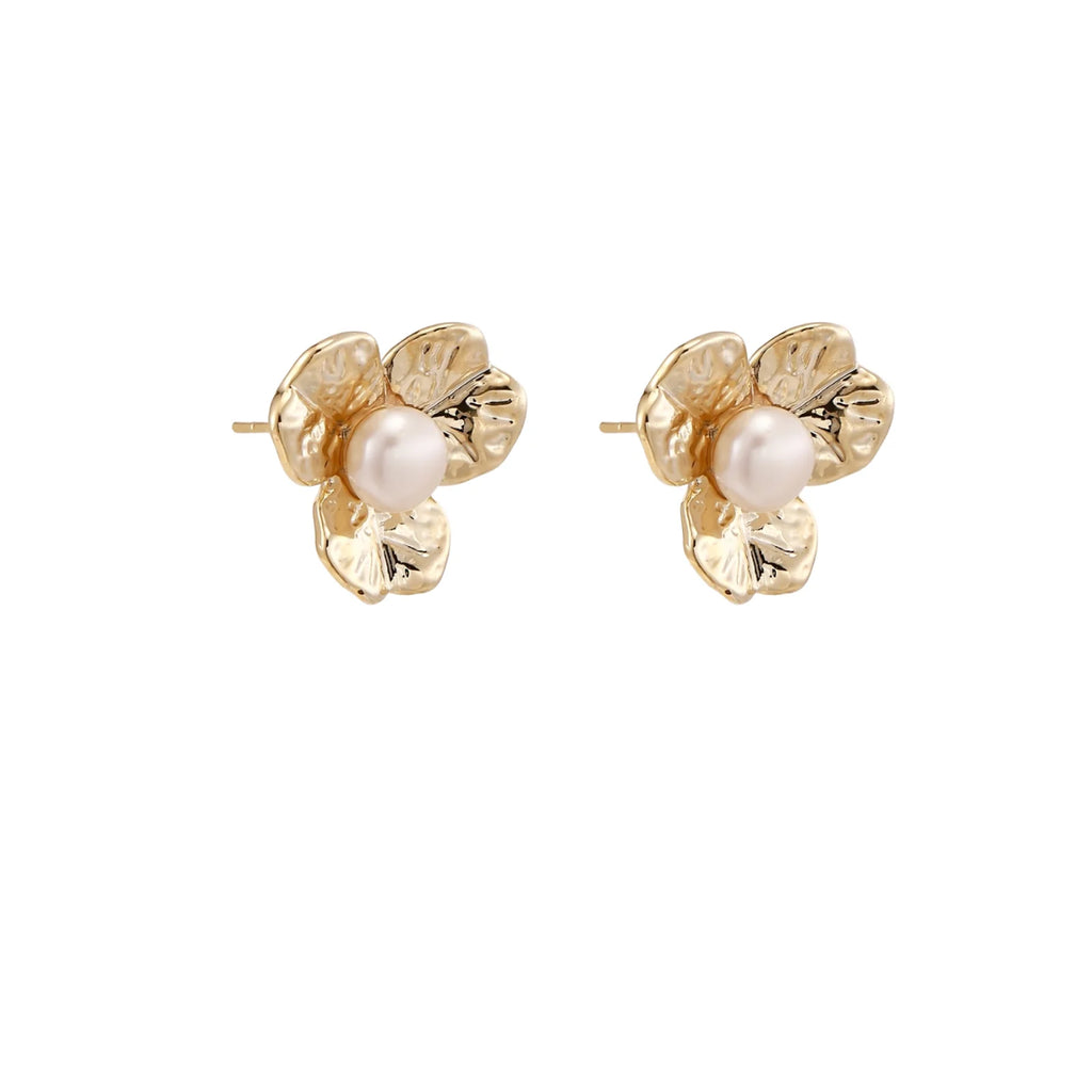 Jasmine Pearl Bloom Stud Earrings by Jasmine's Light Collection
