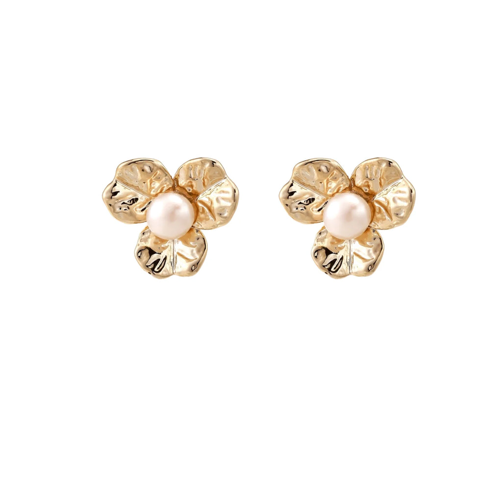 Jasmine Pearl Bloom Stud Earrings by Jasmine's Light Collection