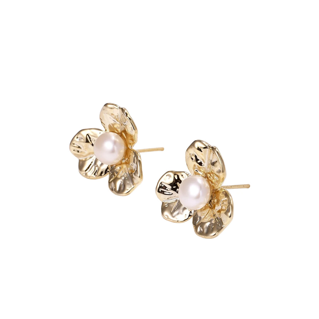 Jasmine Pearl Bloom Stud Earrings by Jasmine's Light Collection