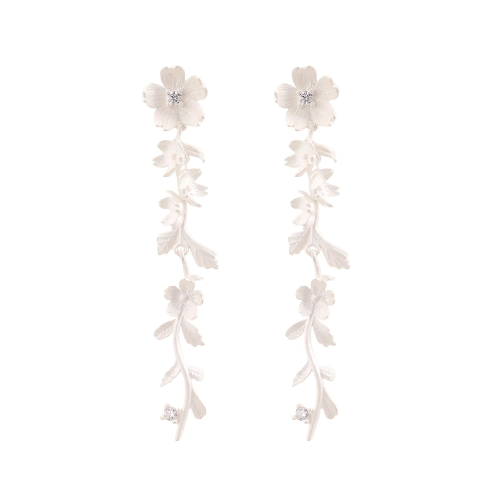 Silver Jasmine Cascade Earrings by Jasmine's Light Collection
