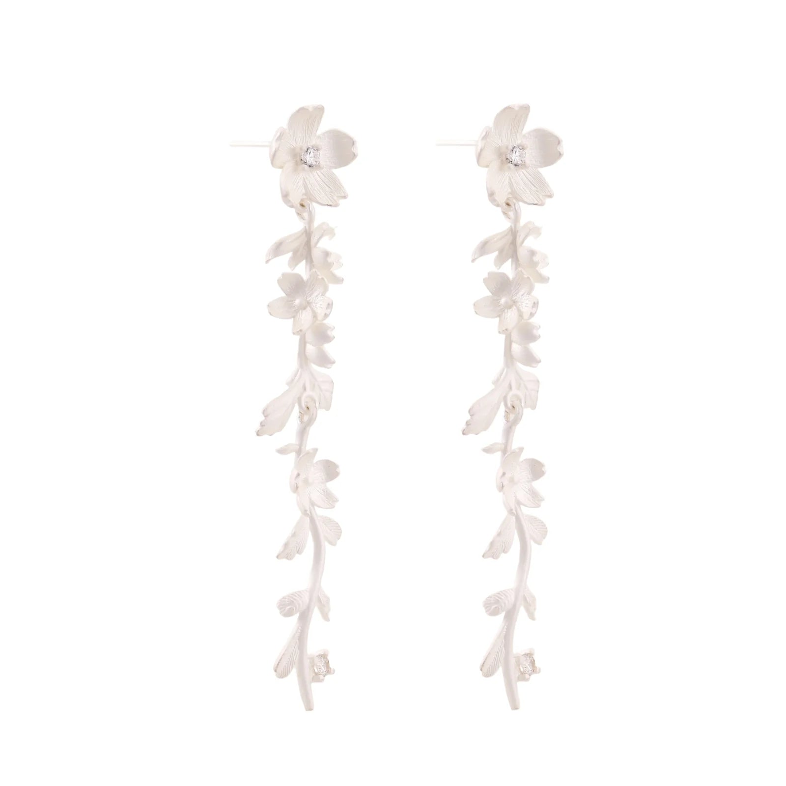 Silver Jasmine Cascade Earrings by Jasmine's Light Collection