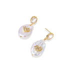 Gracefully Unique Pearl Earrings | Baroque Pearl Drop Earrings | 18K Gold-Plated Eco-Brass