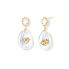 Gracefully Unique Pearl Earrings | Baroque Pearl Drop Earrings | 18K Gold-Plated Eco-Brass