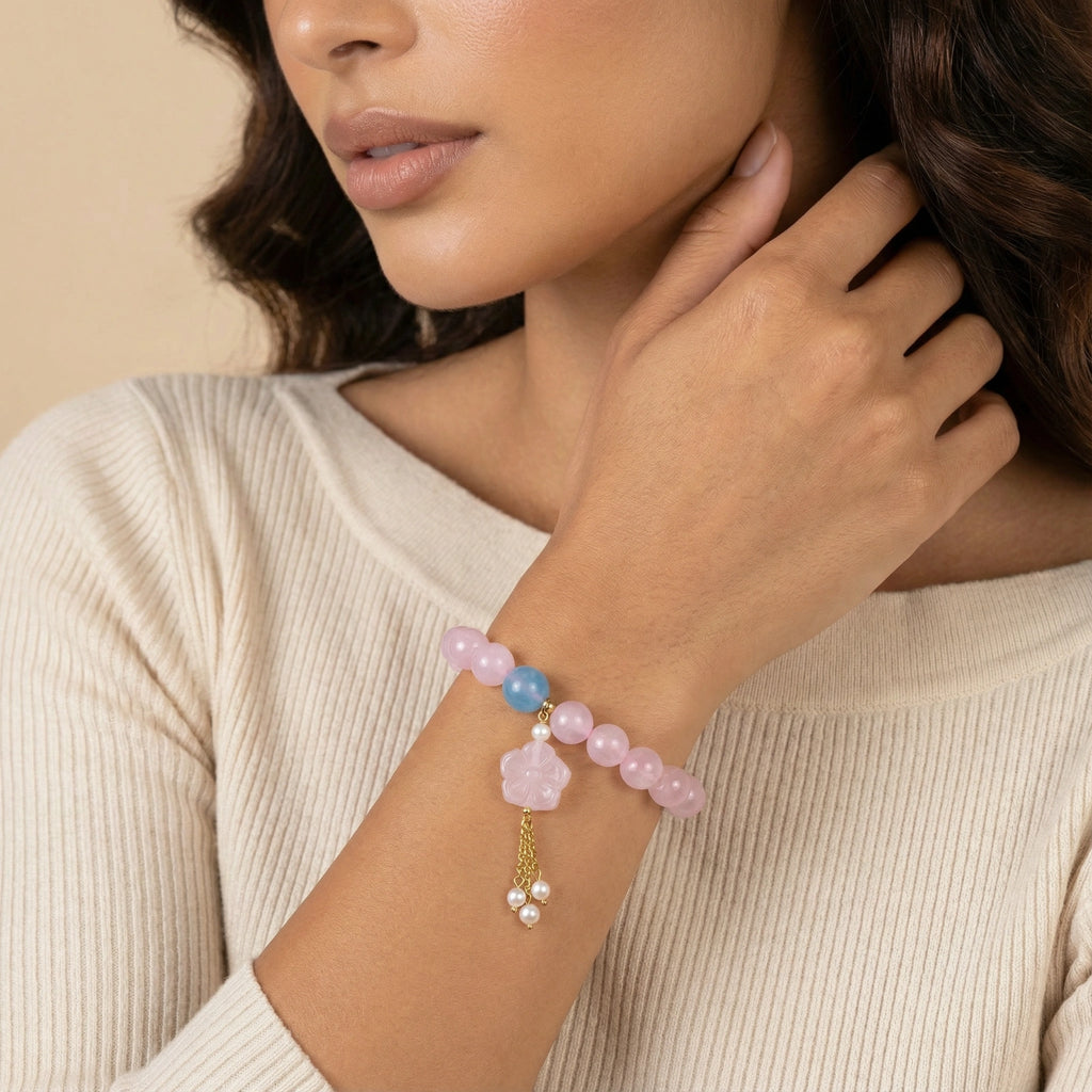 Rose Quartz Love Still Blooms Bracelet