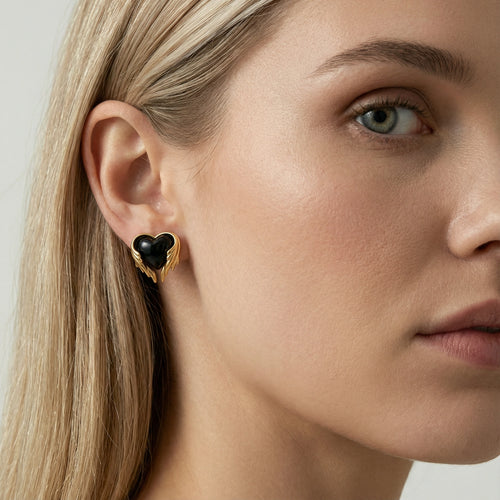 Guardian Angel Heart Studs by Jasmine's Light Collection