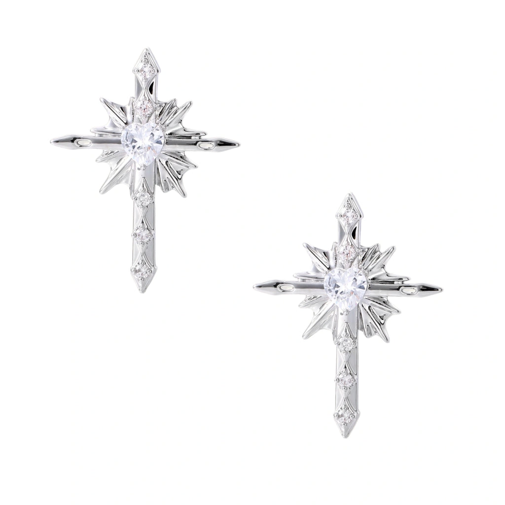 Radiant Celestial Cross Studs by Jasmine's Light Collection