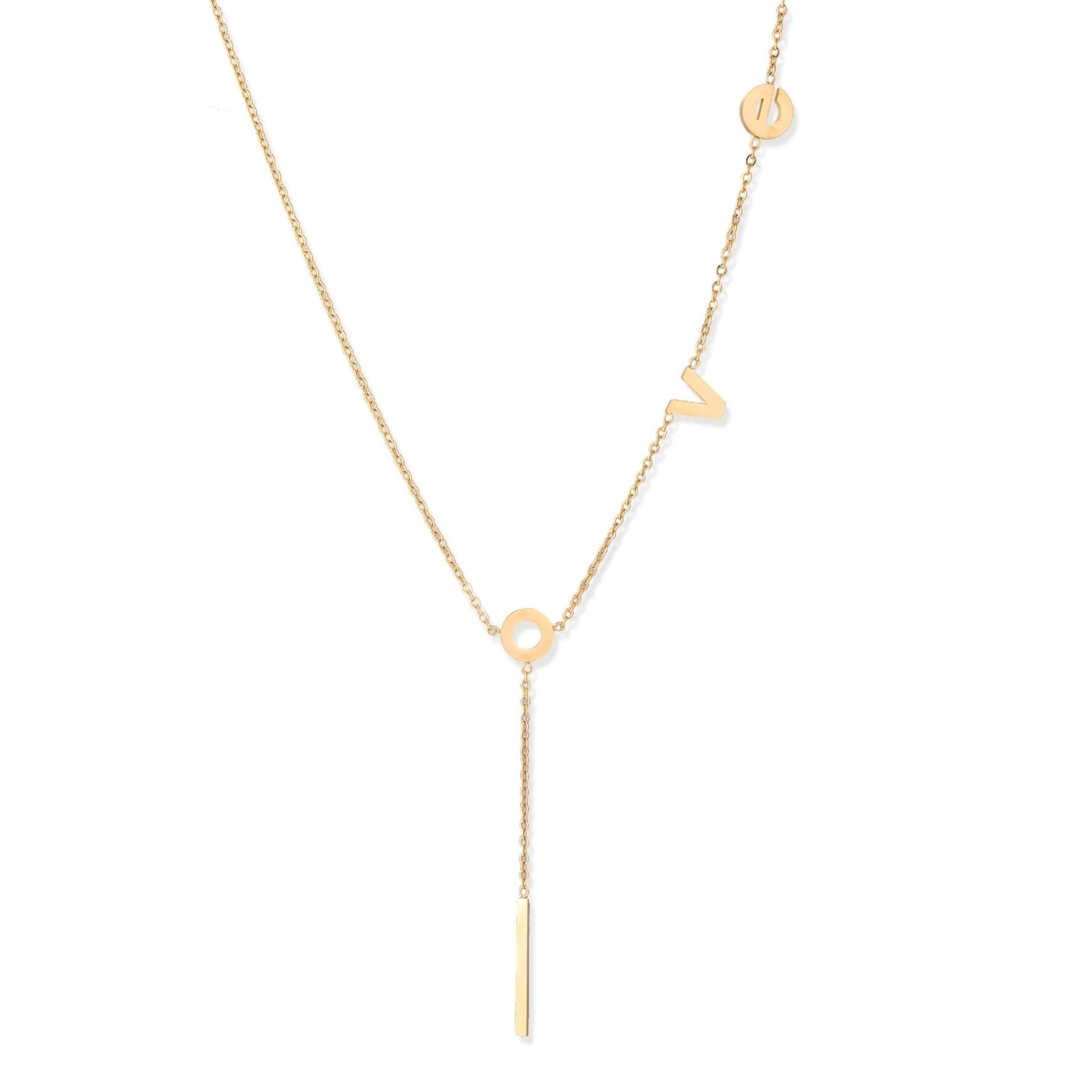 Love Letter Necklace | LOVE Necklace | 18K Gold Plated Stainless Steel