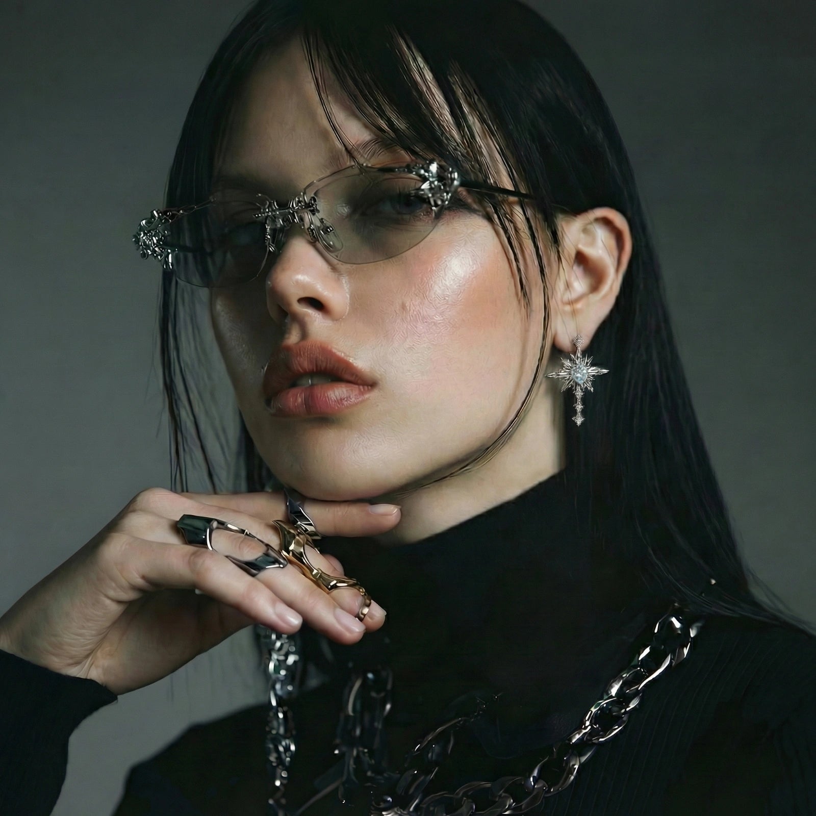 Radiant Celestial Cross Studs by Jasmine's Light Collection