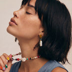 Strength & Light Earrings | Tiger’s Eye & Baroque Pearl Earrings | 18K Gold Plated Eco-Brass