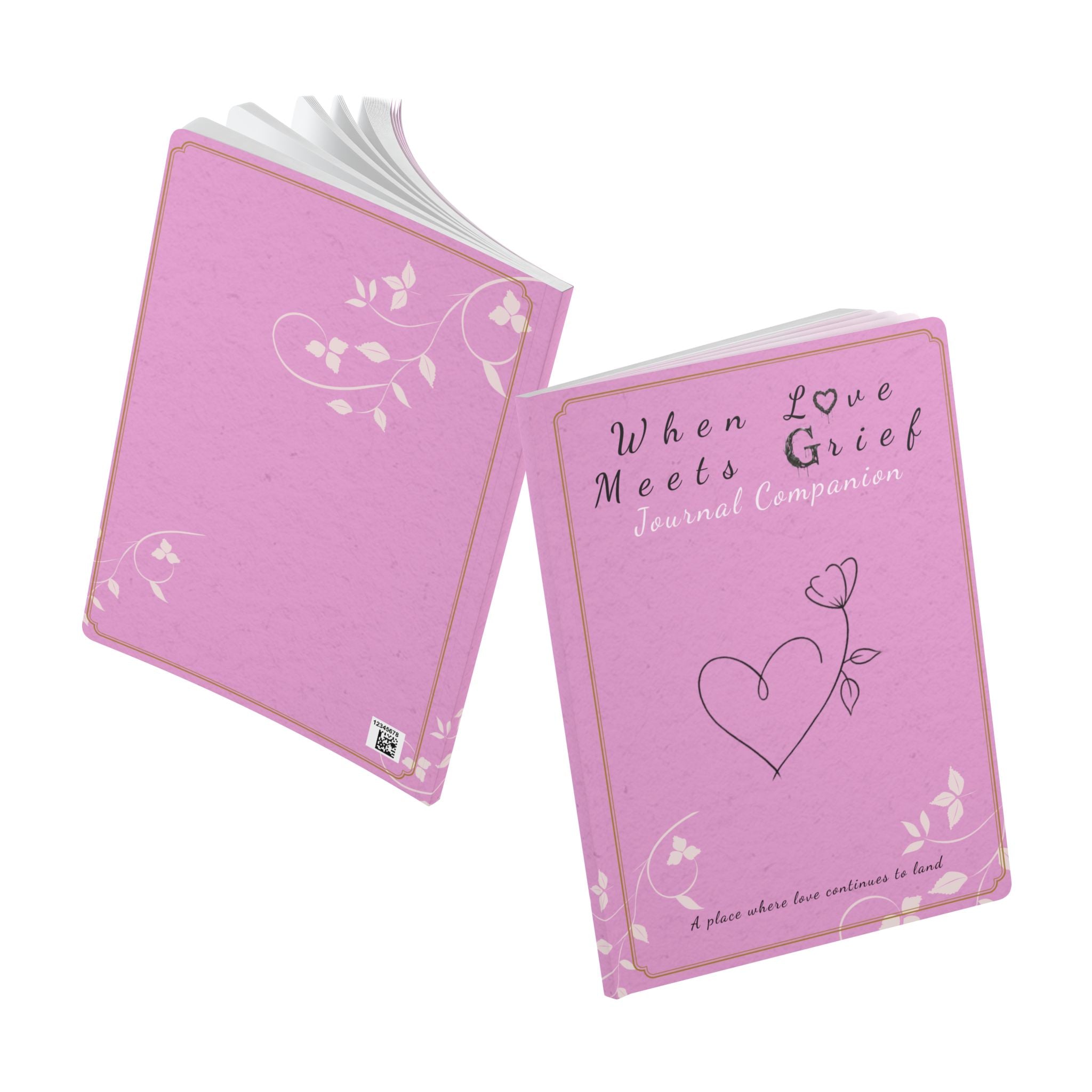 When Love Meets Grief Journal — Softcover Grief Companion Notebook — Magenta