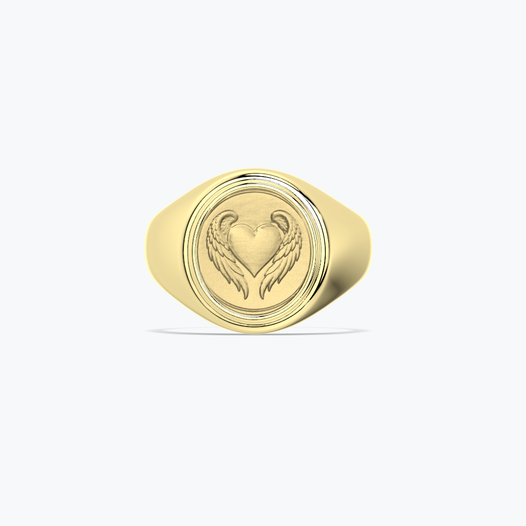 Heart with wings Coin Ring