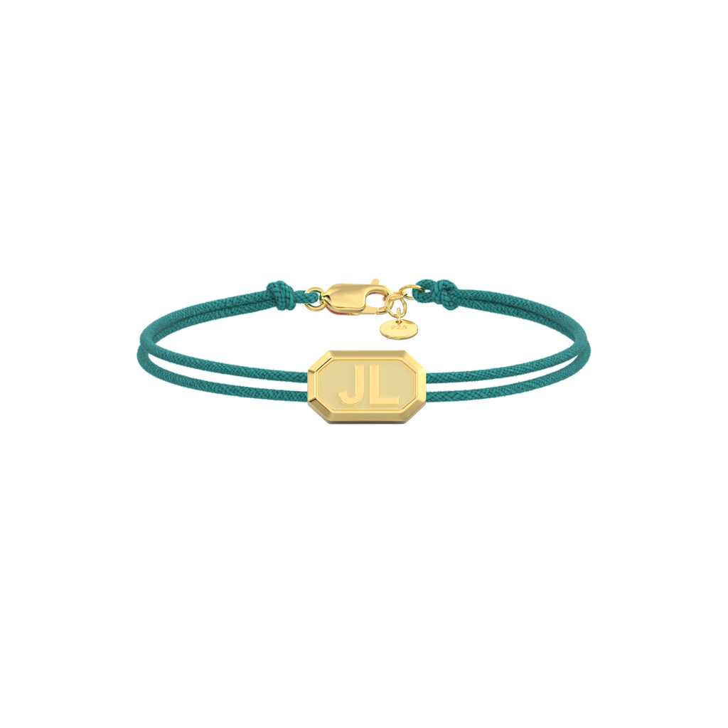 Emerald Facet Initial Bracelet