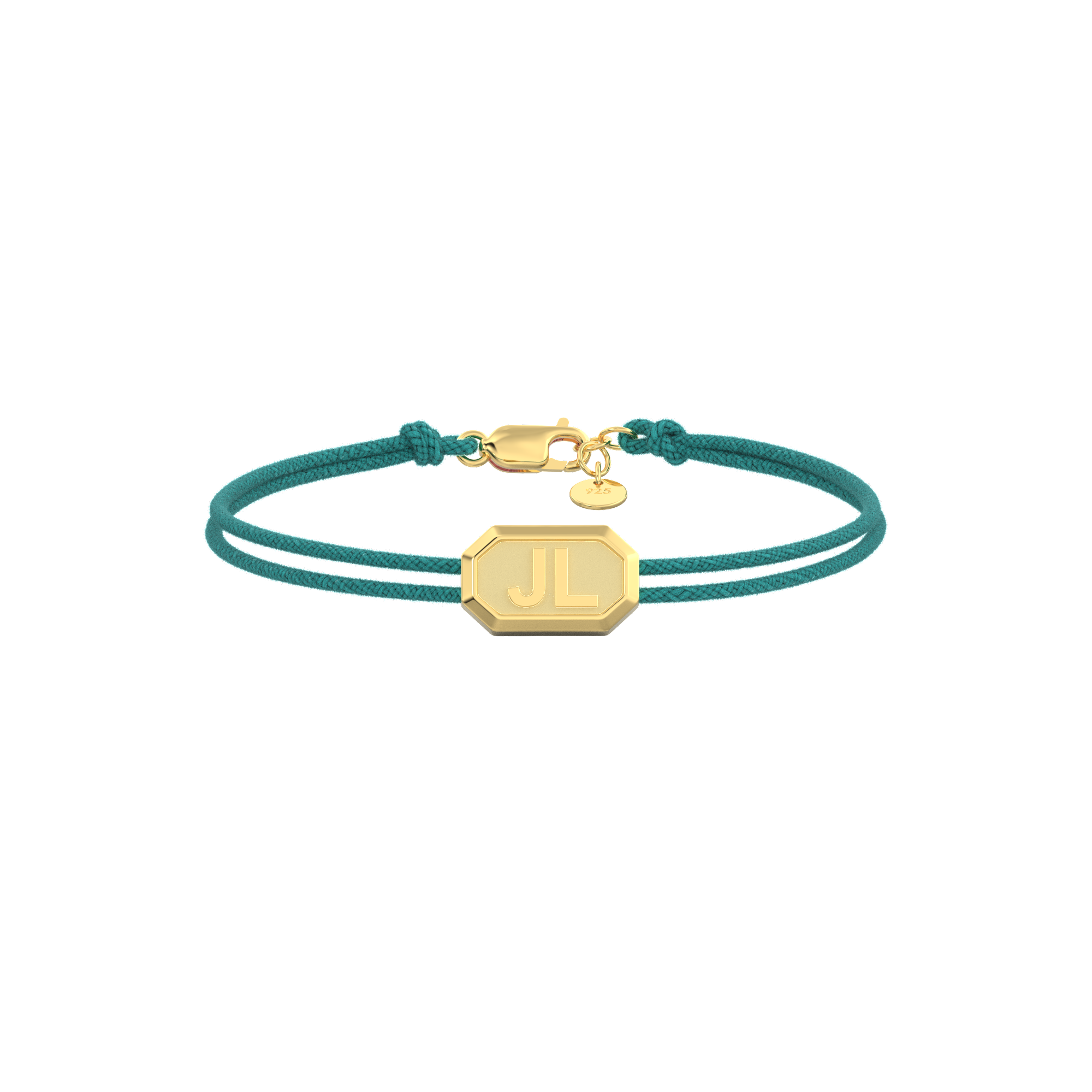 Emerald Facet Initial Bracelet