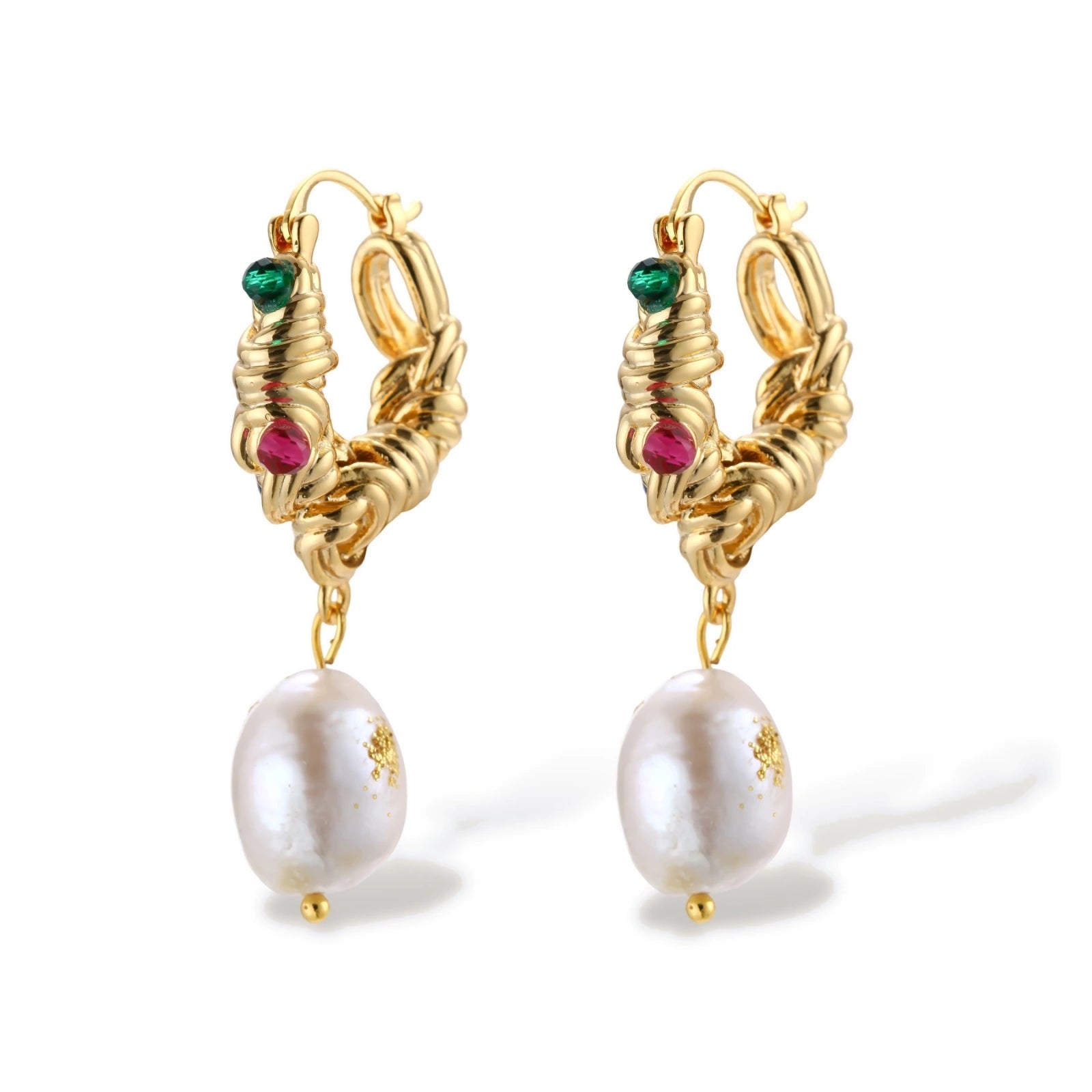 Every Color of Hope Earrings | Freshwater Pearl Drop Earrings | 18K Gold Plated Eco-Brass