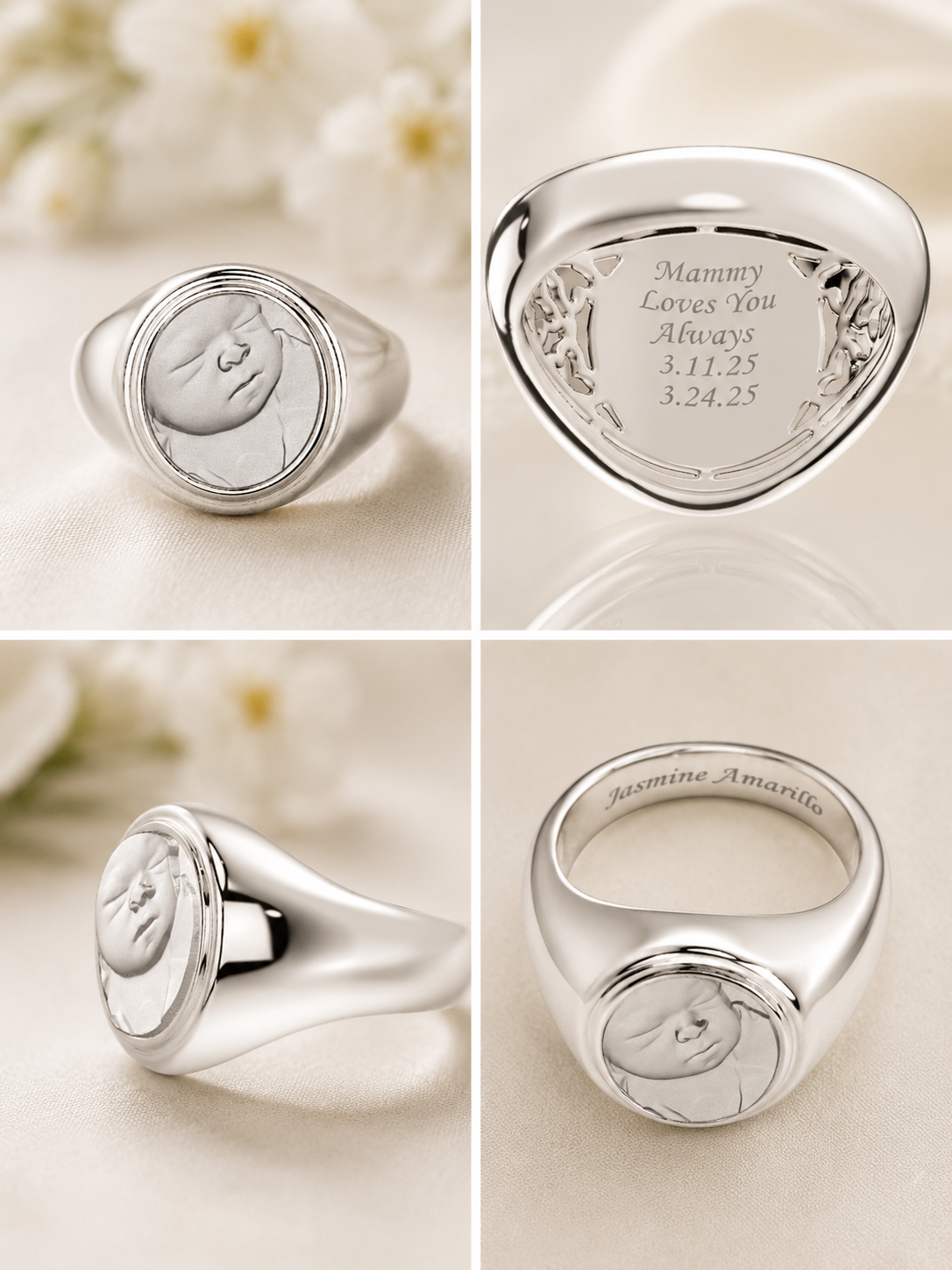 Personalized Photo & Engraved Coin Ring