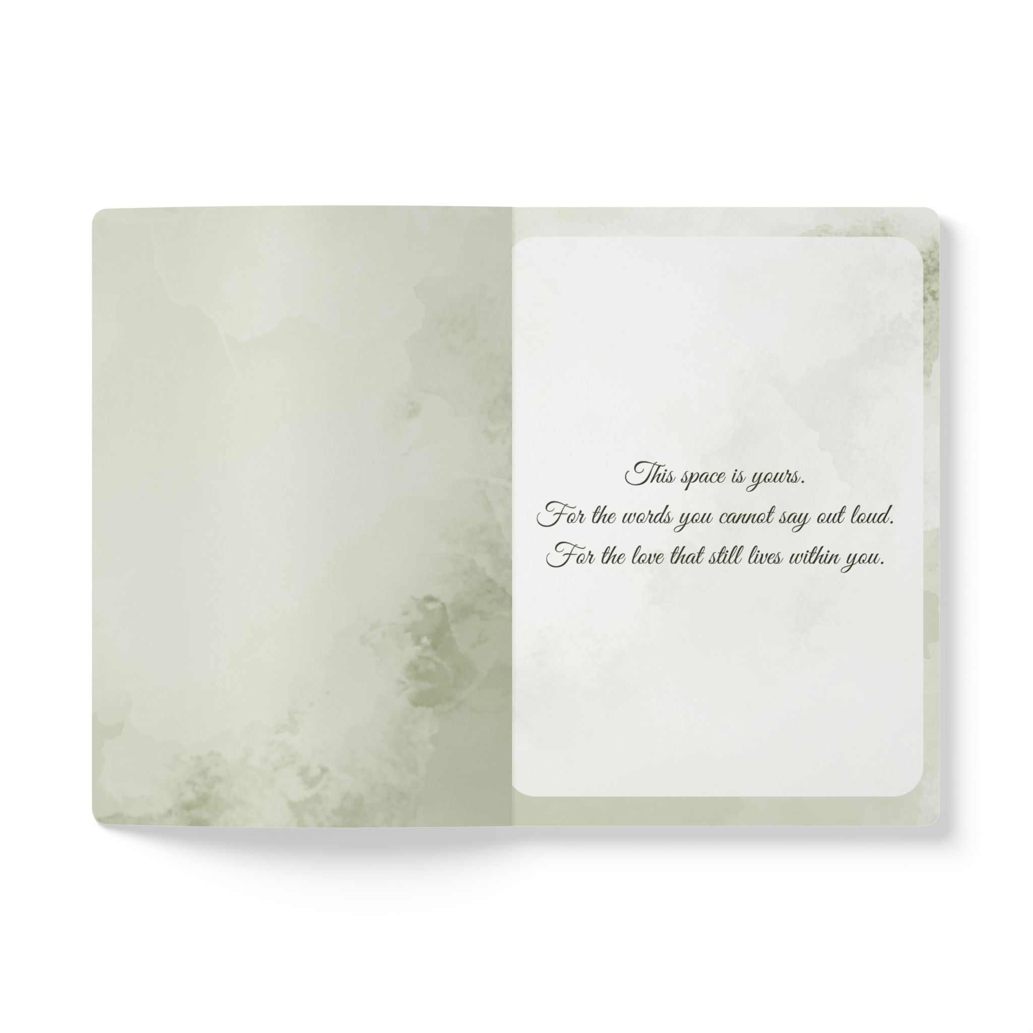 When Love Meets Grief Journal — Softcover Grief Companion Notebook — Gray Yellow Green