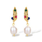 Every Color of Hope Earrings | Freshwater Pearl Drop Earrings | 18K Gold Plated Eco-Brass