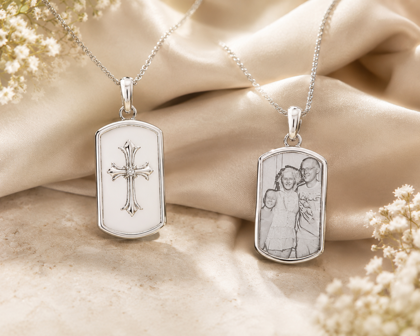 Personalized Faith Cross Photo Necklace