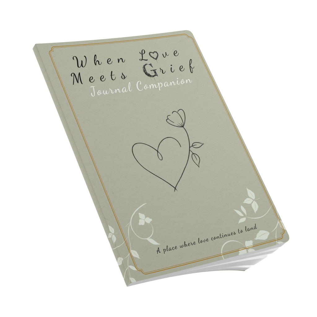 When Love Meets Grief Journal — Softcover Grief Companion Notebook — Gray Yellow Green