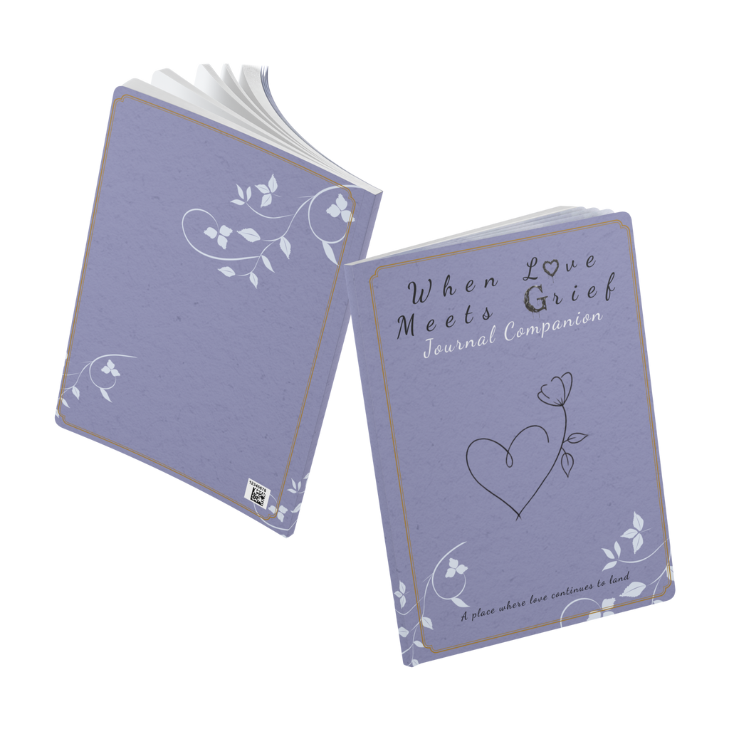 When Love Meets Grief Journal — Softcover Grief Companion Notebook — Gray Blue