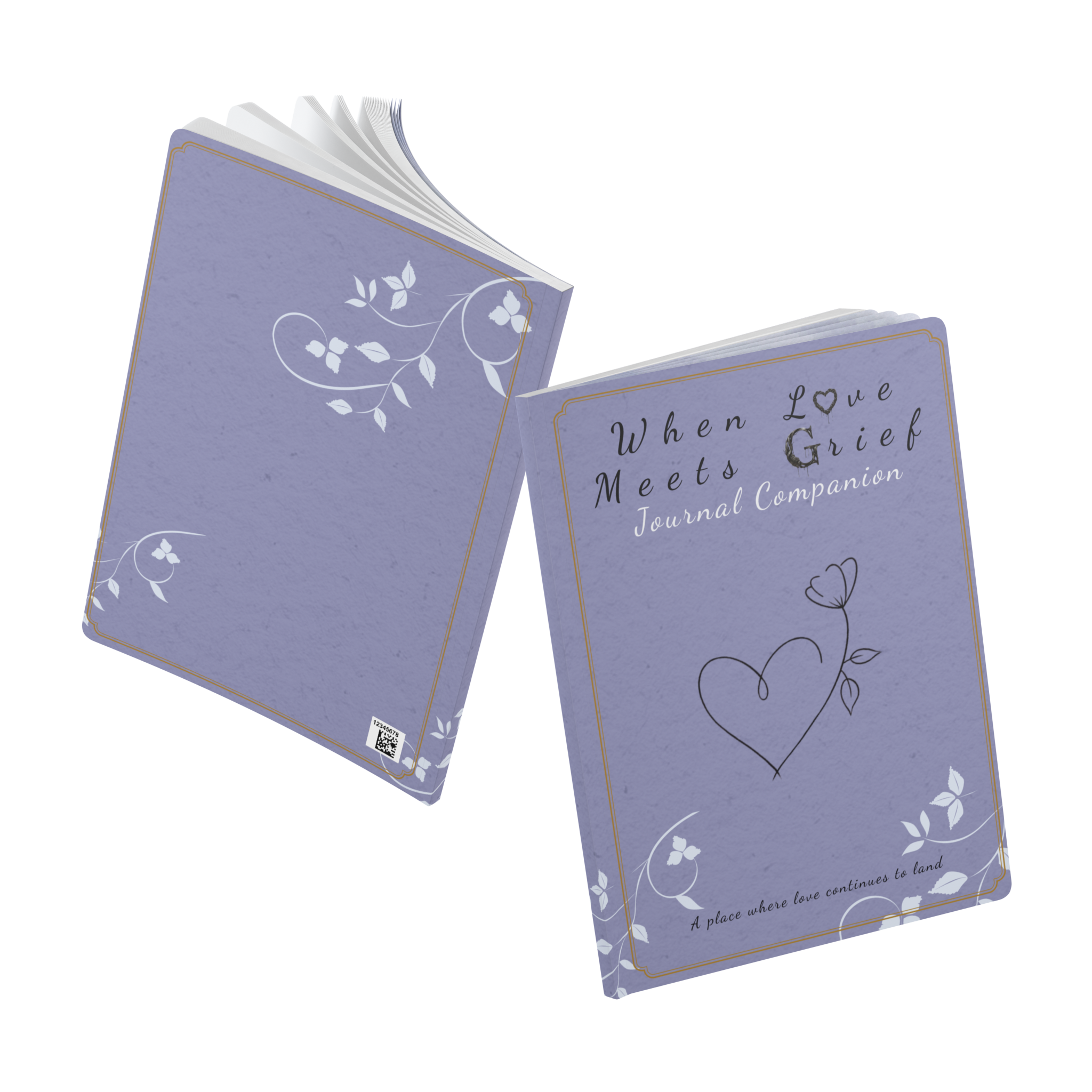 When Love Meets Grief Journal — Softcover Grief Companion Notebook — Gray Blue