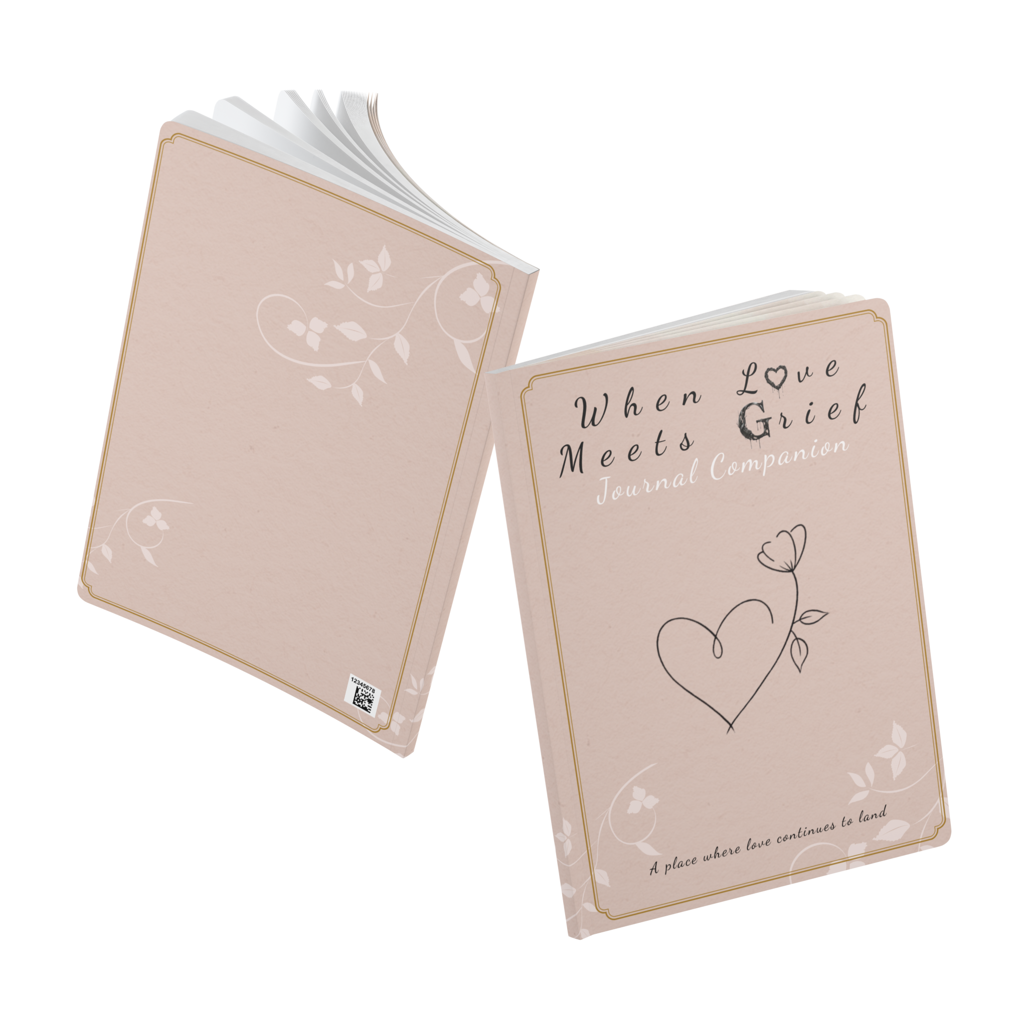 When Love Meets Grief Journal — Softcover Grief Companion Notebook — Light Orange