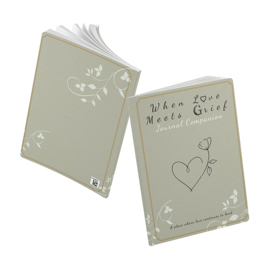 When Love Meets Grief Journal — Softcover Grief Companion Notebook — Gray Yellow Green