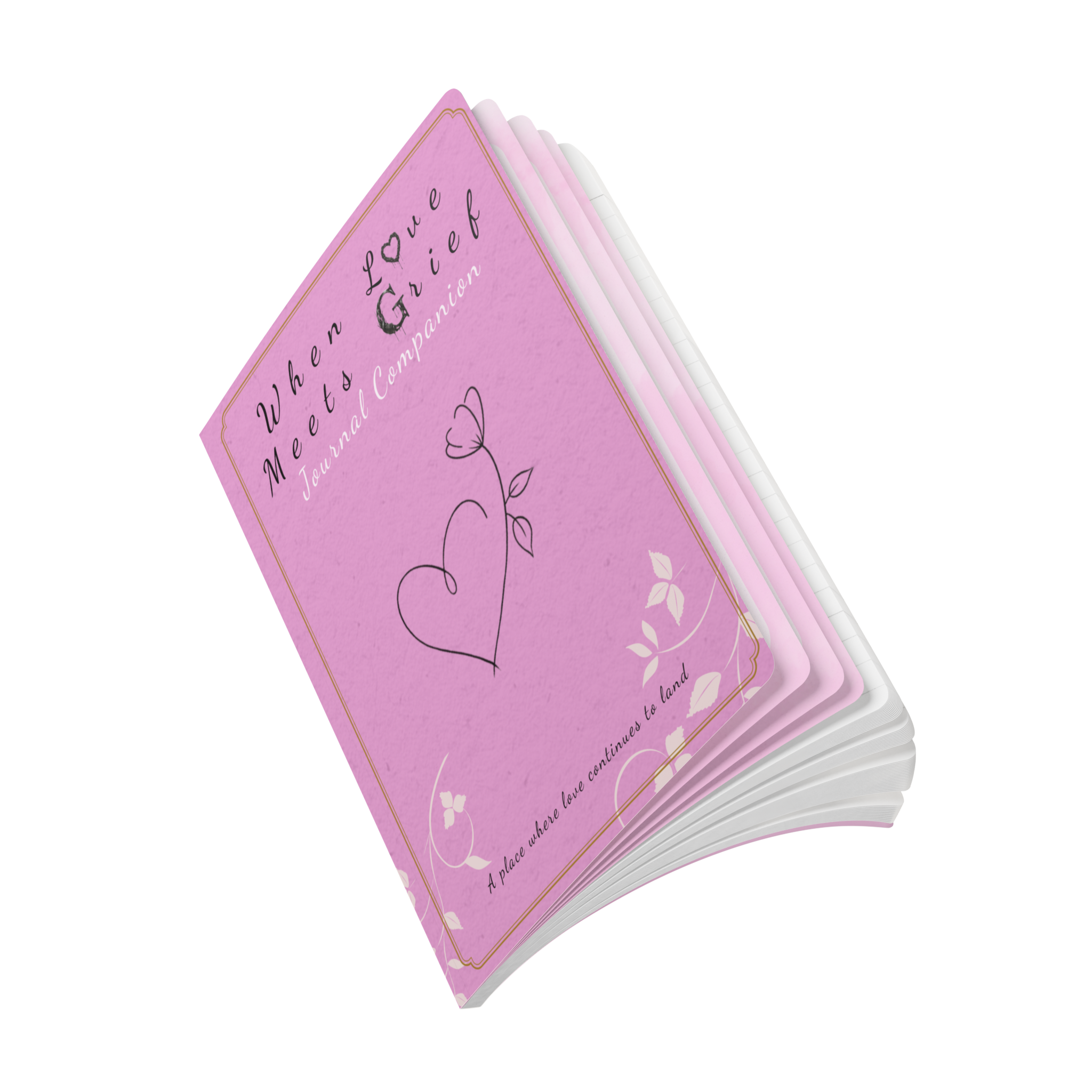 When Love Meets Grief Journal — Softcover Grief Companion Notebook — Magenta