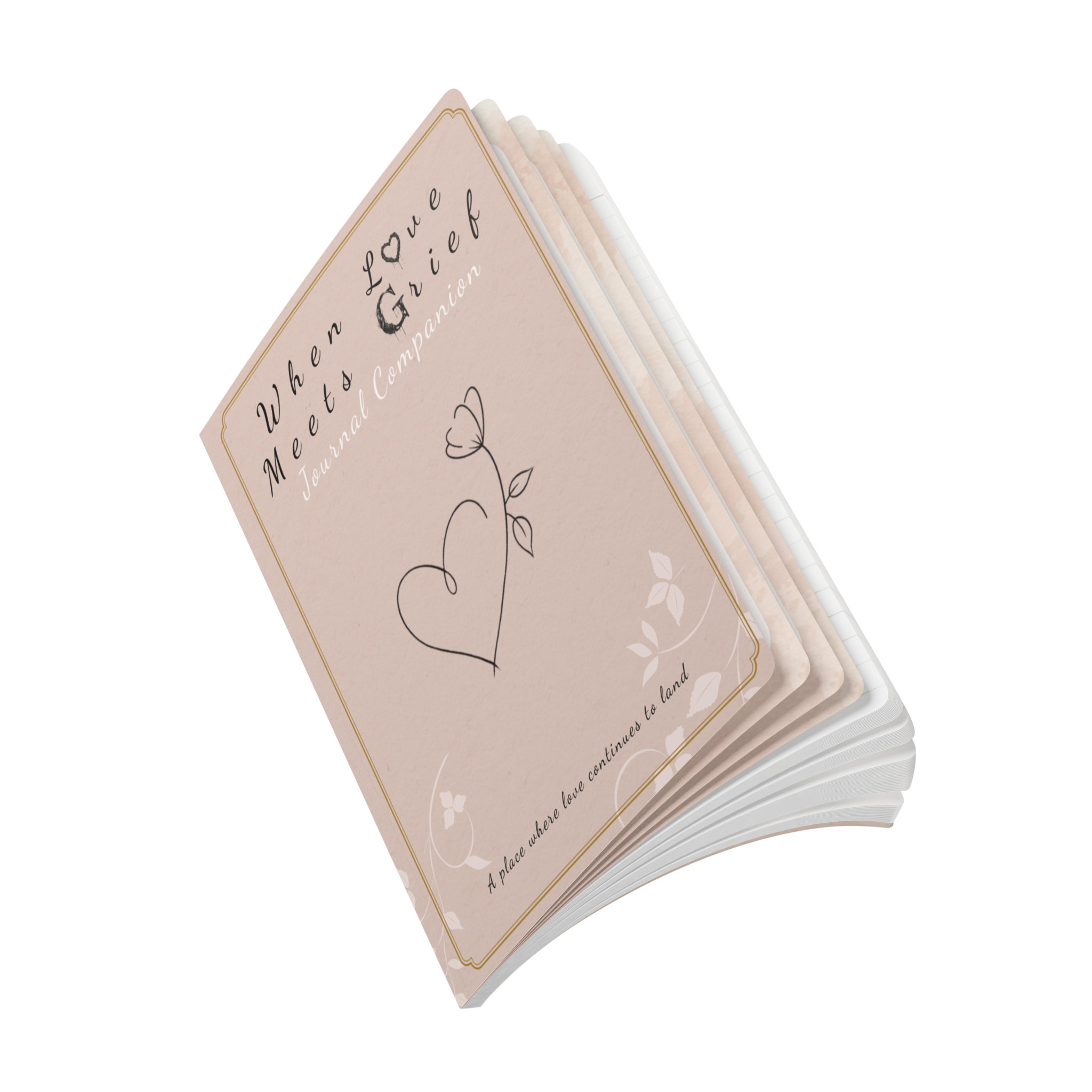 When Love Meets Grief Journal — Softcover Grief Companion Notebook — Light Orange