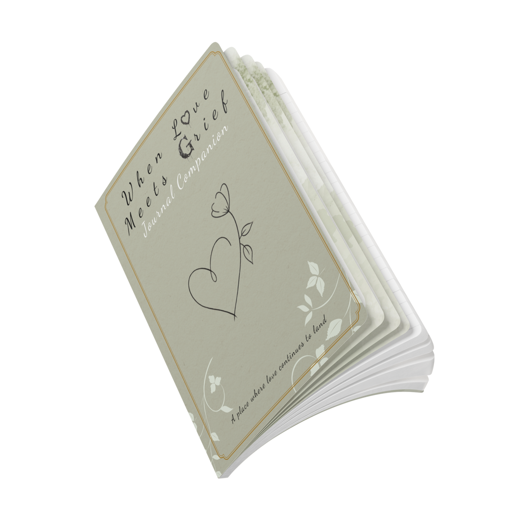 When Love Meets Grief Journal — Softcover Grief Companion Notebook — Gray Yellow Green