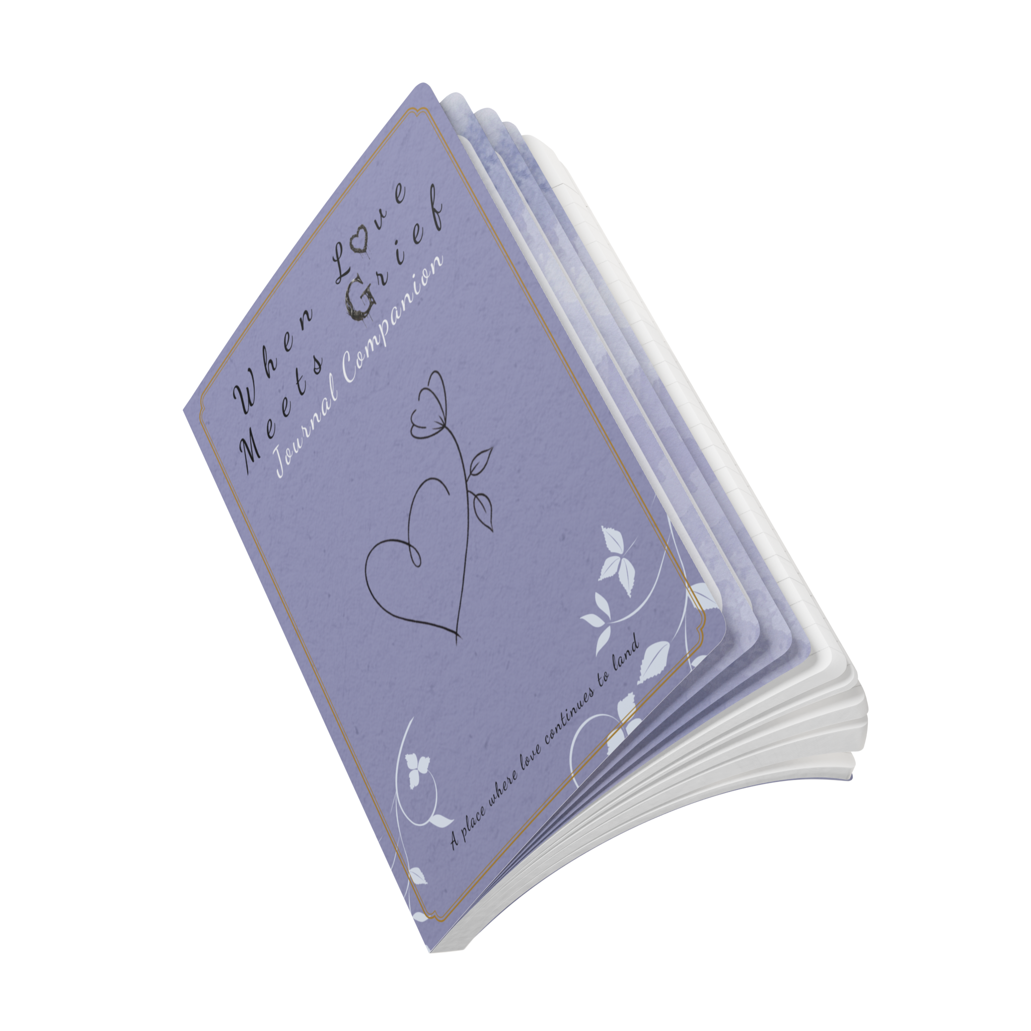 When Love Meets Grief Journal — Softcover Grief Companion Notebook — Gray Blue