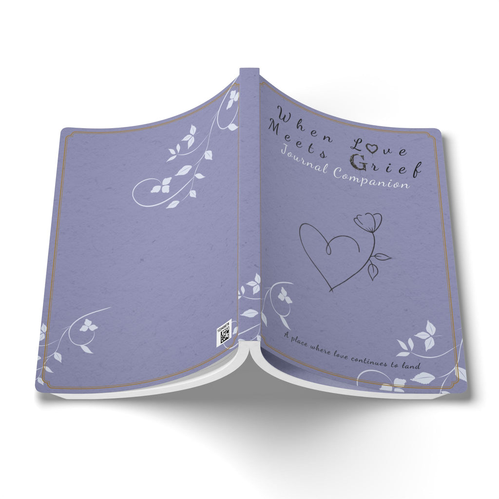 When Love Meets Grief Journal — Softcover Grief Companion Notebook — Gray Blue
