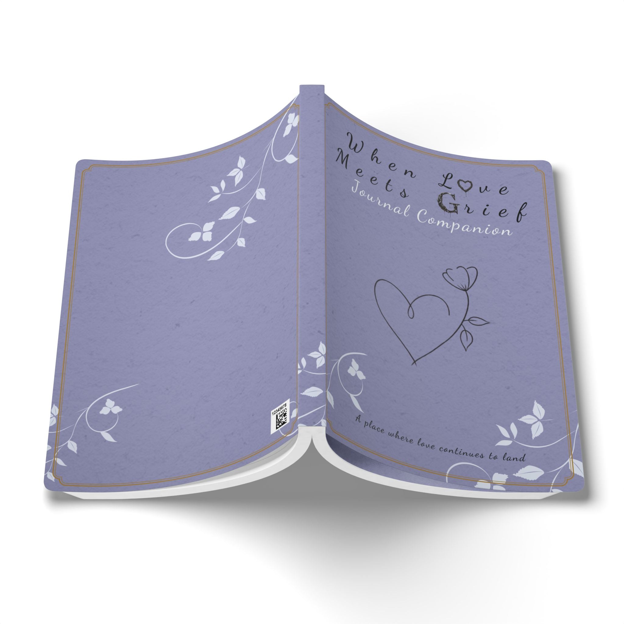 When Love Meets Grief Journal — Softcover Grief Companion Notebook — Gray Blue