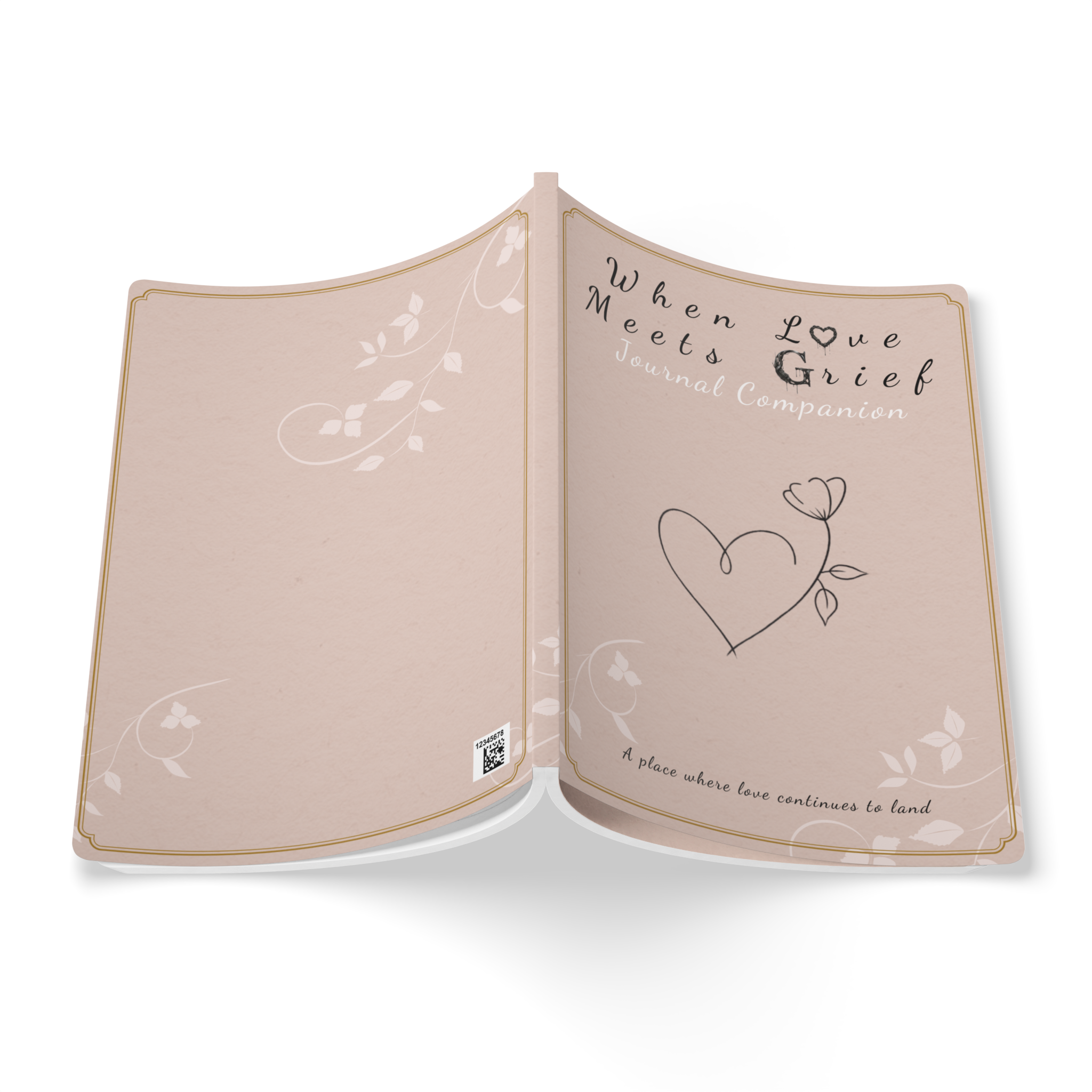 When Love Meets Grief Journal — Softcover Grief Companion Notebook — Light Orange