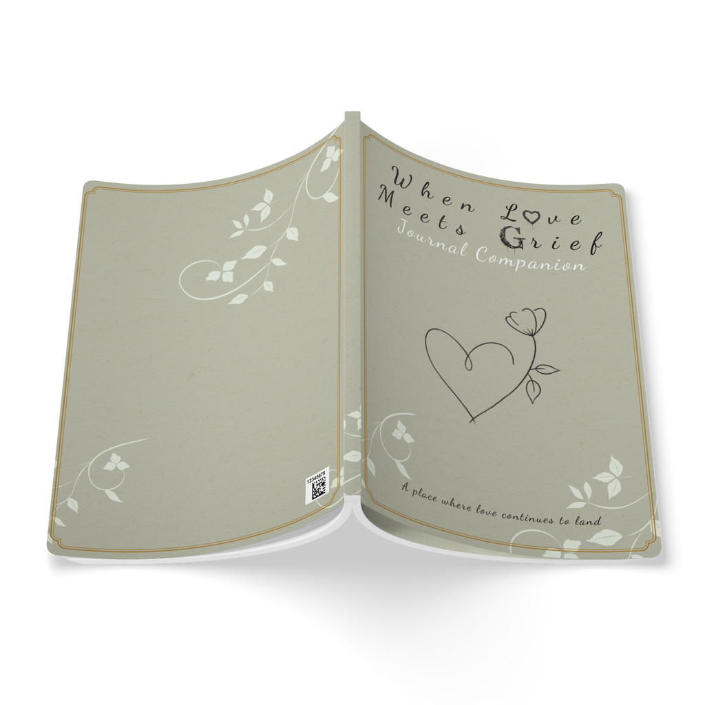 When Love Meets Grief Journal — Softcover Grief Companion Notebook — Gray Yellow Green