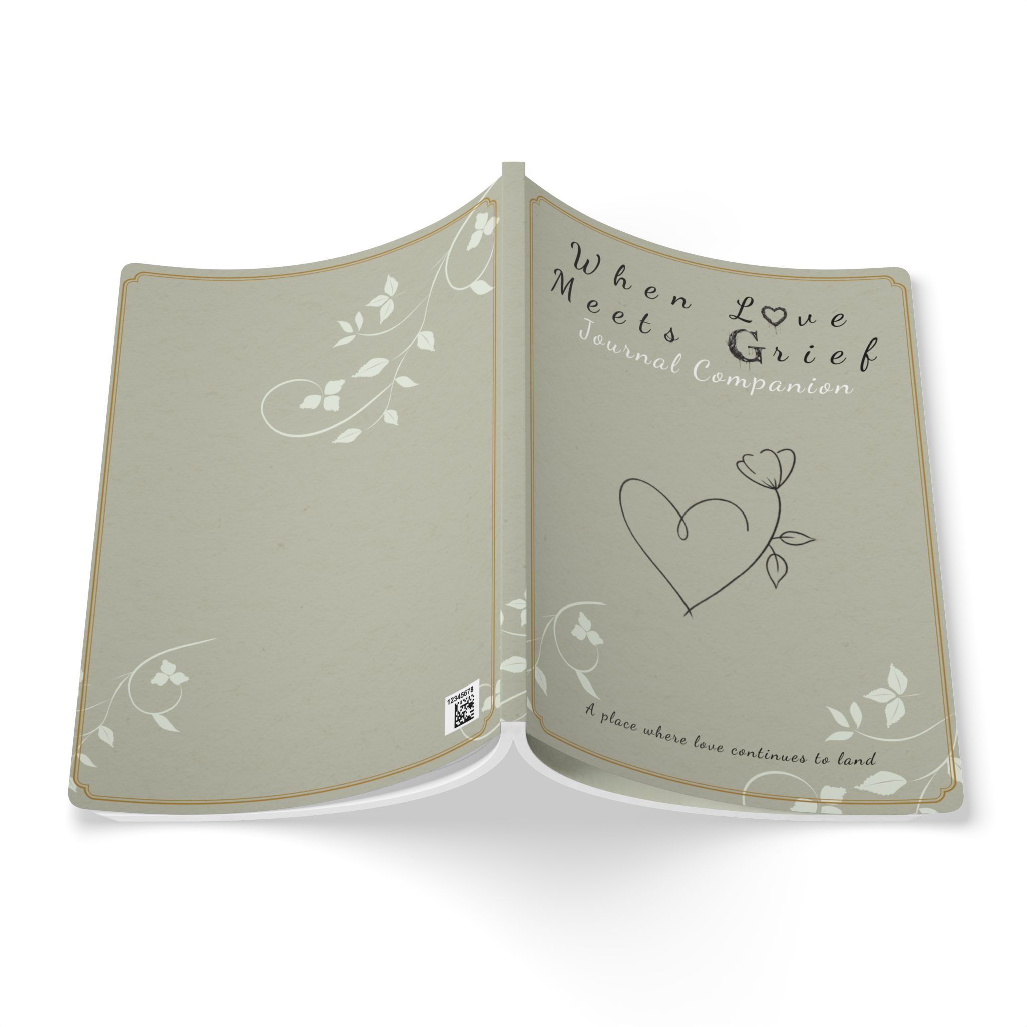 When Love Meets Grief Journal — Softcover Grief Companion Notebook — Gray Yellow Green