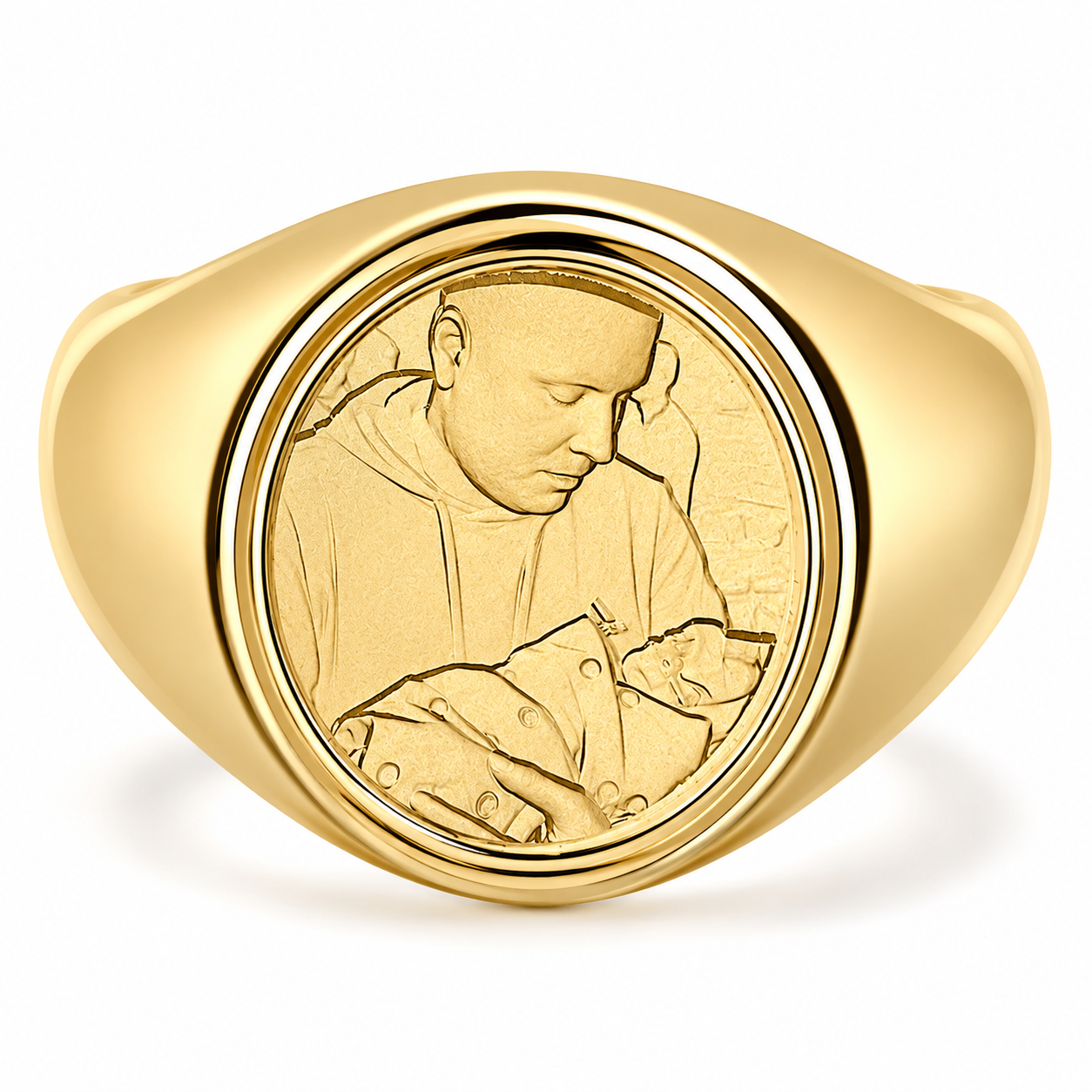 Personalized Photo & Engraved Coin Ring