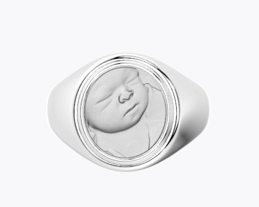 Personalized Photo & Engraved Coin Ring