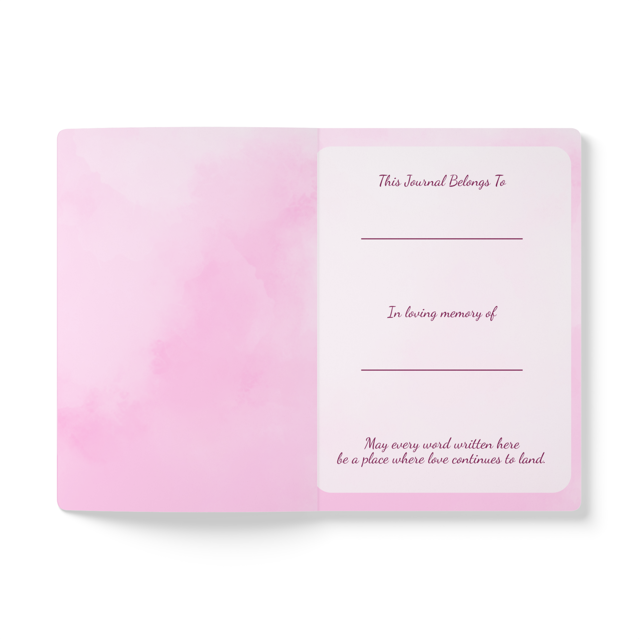 When Love Meets Grief Journal — Softcover Grief Companion Notebook — Magenta