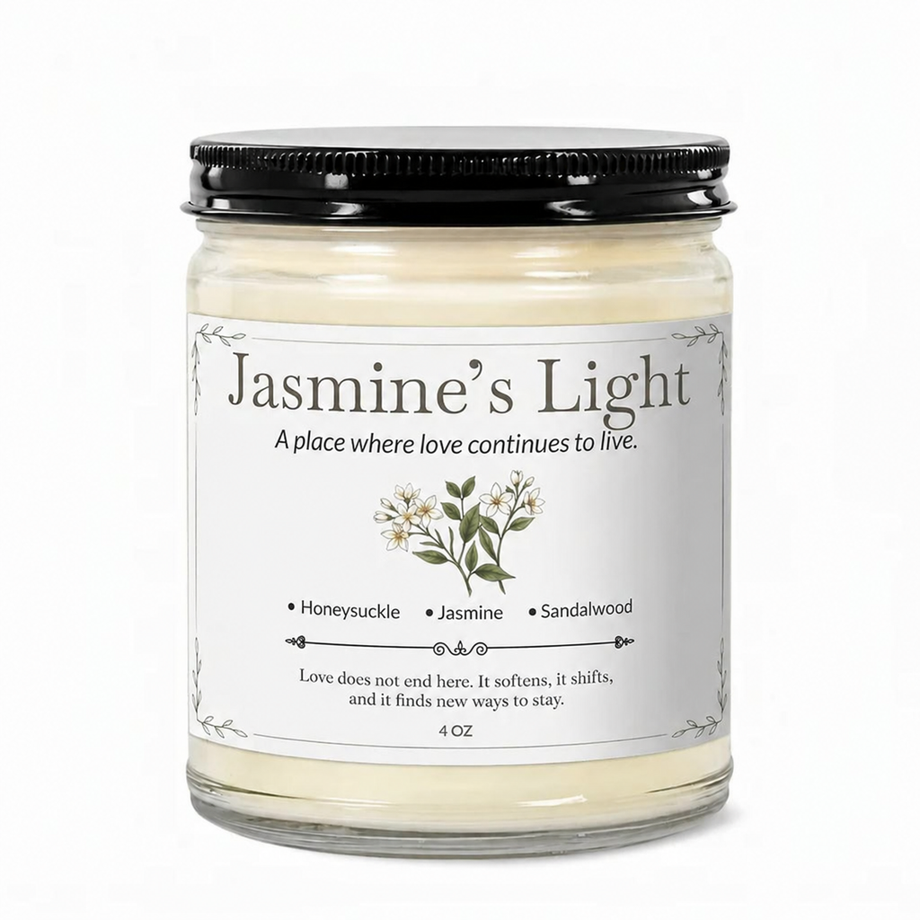 Jasmine’s Light Premium Handcrafted Soy Candle Travel Size | Honeysuckle, Jasmine & Sandalwood | 4 oz