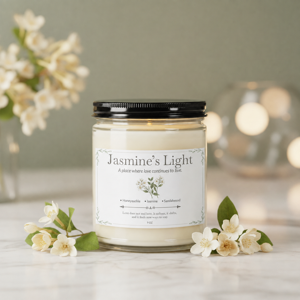 Jasmine’s Light Premium Handcrafted Soy Candle | Honeysuckle, Jasmine & Sandalwood | 9 oz
