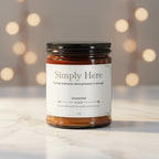 Simply Here Premium Handcrafted Soy Candle | Unscented Clean Burn Travel Size | 4 oz