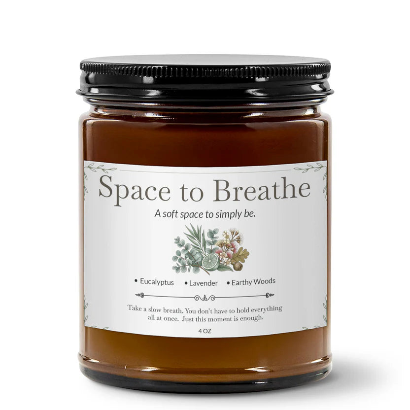 Space to Breathe Premium Handcrafted Soy Candle Travel Size | Eucalyptus, Lavender & Earthy Woods | 4 oz