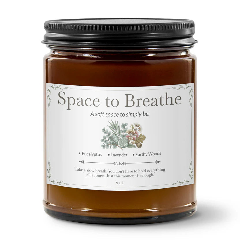 Space to Breathe Premium Handcrafted Soy Candle | Eucalyptus, Lavender & Earthy Woods | 9 oz