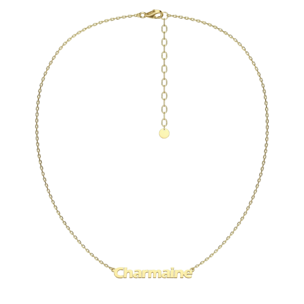 Personalized Name Necklace with Zircon Accents & Custom Greeting Card